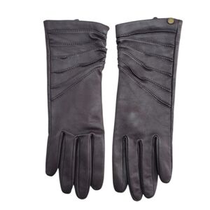 Ellen Tracy Dark Brown Leather Gloves